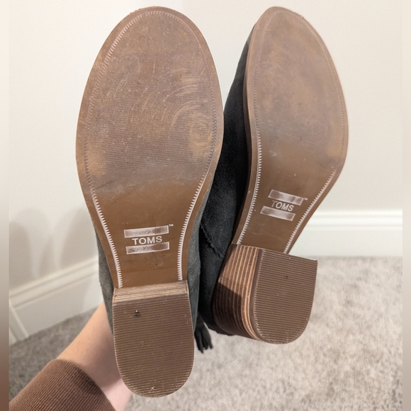 TOMS Leila Forrest Green Suede Booties sz 8.5 - Picture 6 of 6